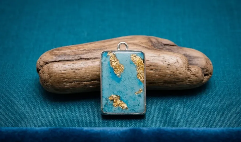 Turquoise/Gold with glow 21mmX29mm