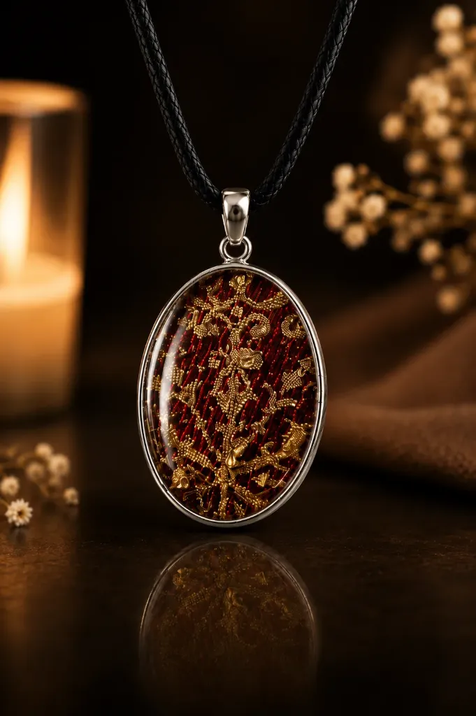 Red & Gold Oval 24mm x 35mm