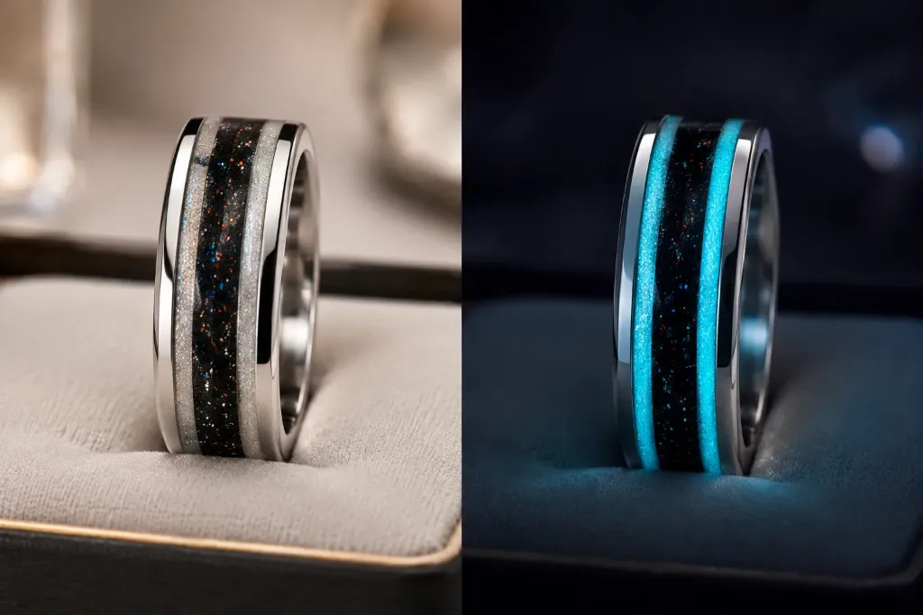 Cosmic Black & White w/ DE glo 8mm Size 13