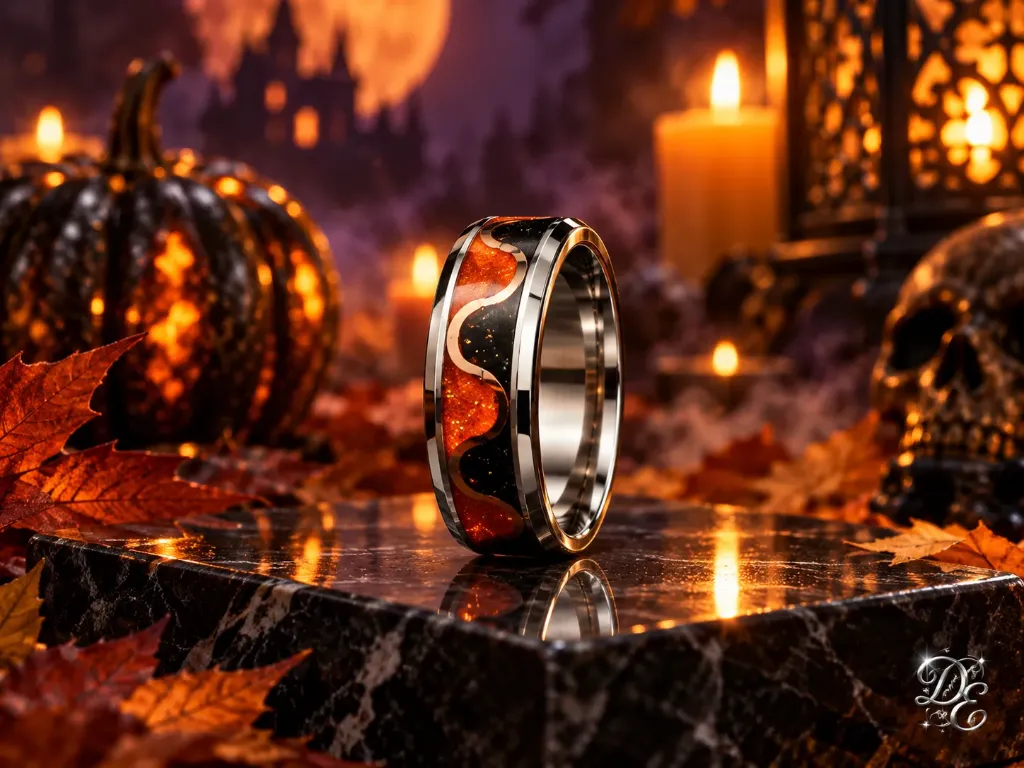 Cosmic Black and Orange w- Copper separation 8mm size 12