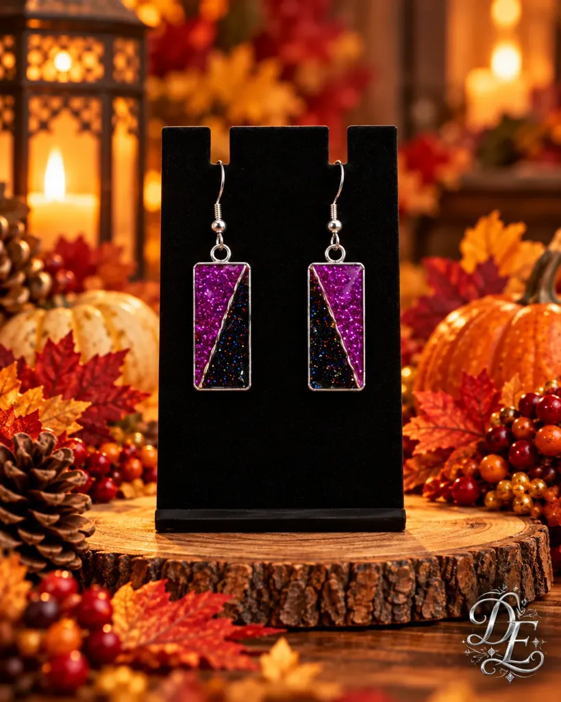 Cosmic Black and Purple w-Silver separation 11mm x 30mm